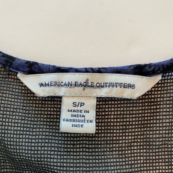 American Eagle Navy Black Ditsy floral Romper shorts S - Picture 10 of 11